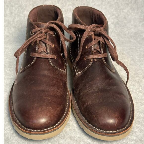 Rockport Cabot Chukka Boots Men's Sz 10.5‎ Brown Beeswax Memory Foam Lace Up EVA - Picture 3 of 9